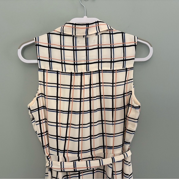 Banana Republic Plaid Sleeveless Belted Shirtdress 8P NWT - Picture 8 of 13